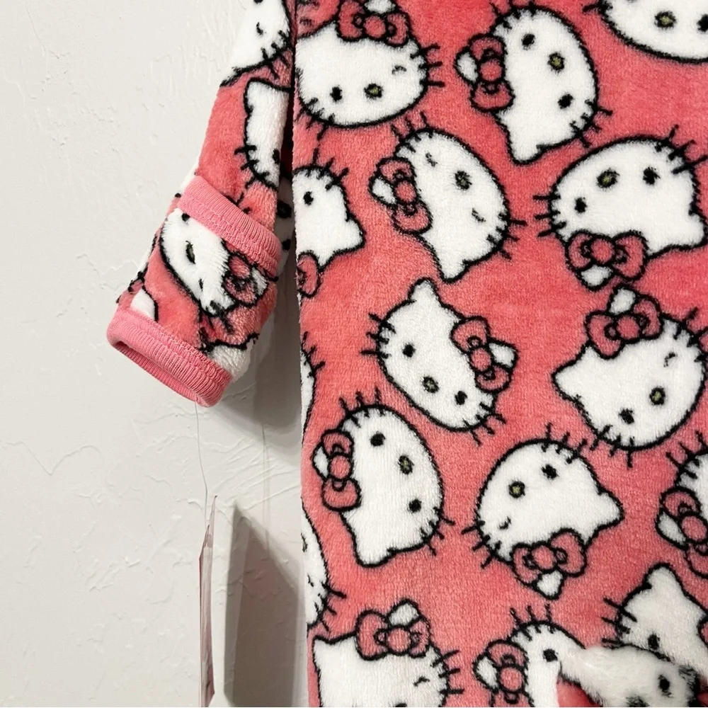Hello Kitty Pink Baby Girl Footie Soft Fleece Pajamas Size 0-3 Months